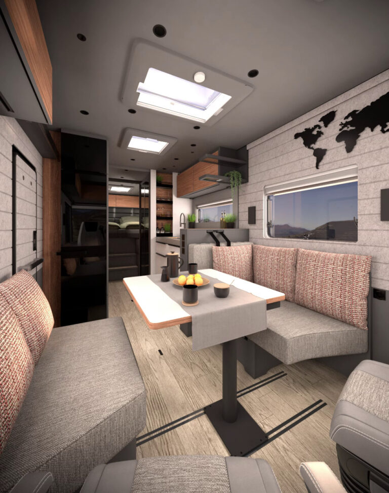 NIESMANN+BISCHOFF - Arto 84 - Living area with open sight lines to the rear bed