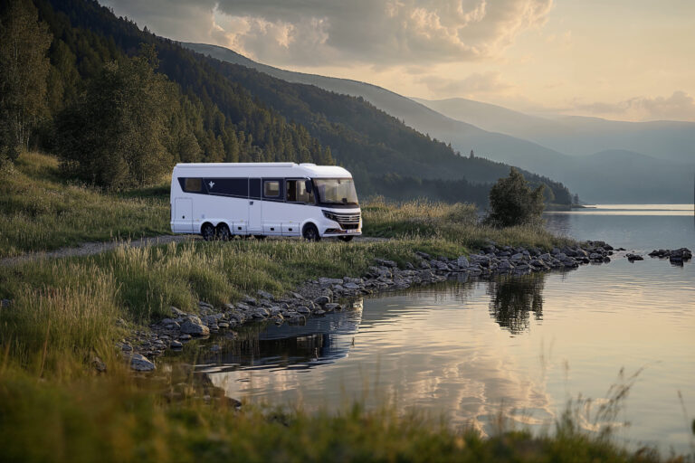 NIESMANN+BISCHOFF - Arto 84 - Exterieur - Reisemobil in Bergkulisse am See